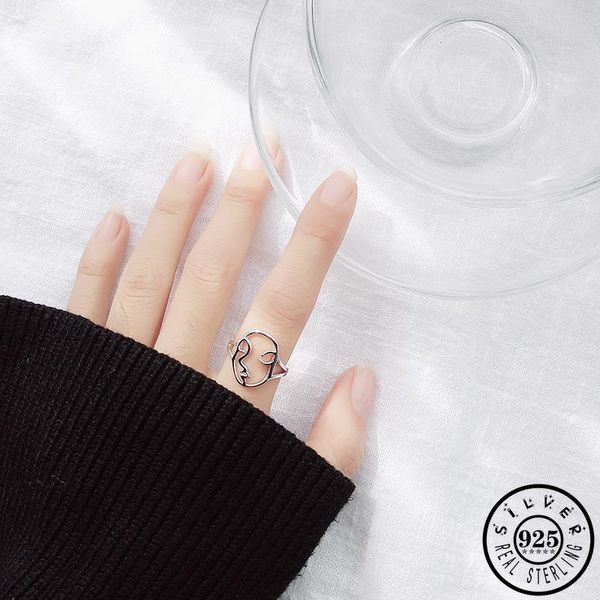 cluster rings 925 sterling silver exaggerated unique human face shape ring adjustable open party knuckle finger jewelry for women, Golden;silver
cluster rings 925 sterling silver exaggerated unique human face shape ring adjustable open party knuckle finger jewelry for women, Golden;silver