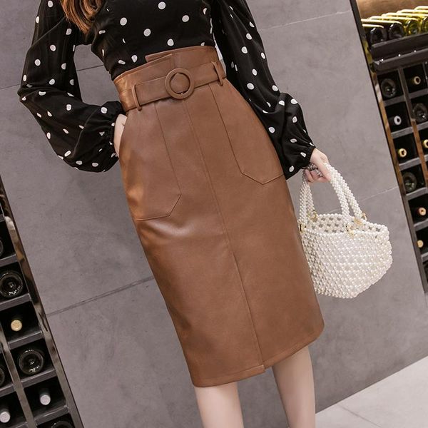 skirts autumn winter sashes women pu leather sheath midi high waist knee-length wrap with pocket saia female, Black
skirts autumn winter sashes women pu leather sheath midi high waist knee-length wrap with pocket saia female, Black