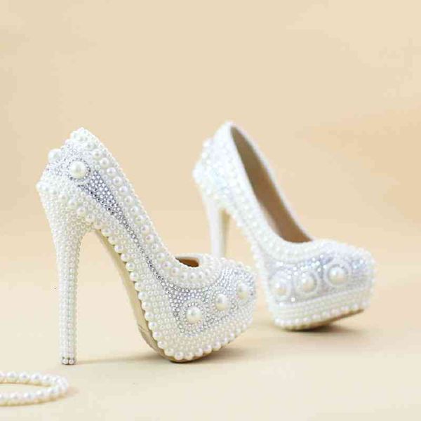 white pearl spring round head bridal stiletto heel wedding shoes waterproof platform banquet dress large size women's, Black
white pearl spring round head bridal stiletto heel wedding shoes waterproof platform banquet dress large size women's, Black
