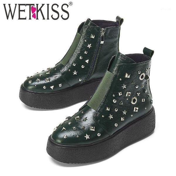 boots wetkiss cow leather women rivet ankle flat booties studded platform shoes female round toe ladies winter 20211, Black
boots wetkiss cow leather women rivet ankle flat booties studded platform shoes female round toe ladies winter 20211, Black