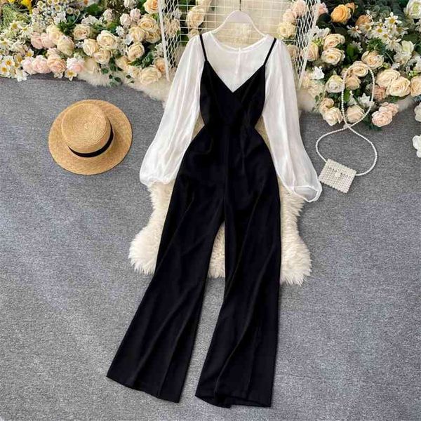 spring autumn women's sets korean the bottoming shirt all-match sling jumpsuit loose casual two-piece qx950 210507, White
spring autumn women's sets korean the bottoming shirt all-match sling jumpsuit loose casual two-piece qx950 210507, White