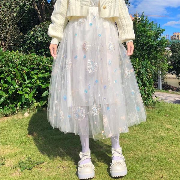 skirts spring summer vintage tulle skirt women embroidery elastic high waist mesh girl cute long pleated tutu female, Black
skirts spring summer vintage tulle skirt women embroidery elastic high waist mesh girl cute long pleated tutu female, Black