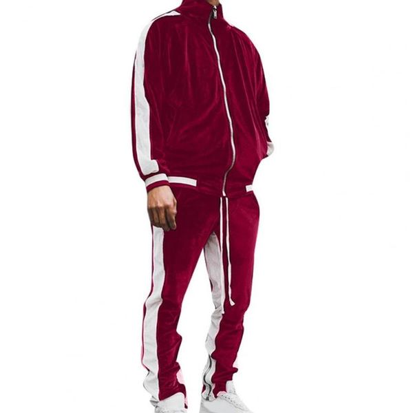 men's tracksuits coat sportswear warm contrast colors two-piece set turn-down collar men sweatshirt for sports, Gray
men's tracksuits coat sportswear warm contrast colors two-piece set turn-down collar men sweatshirt for sports, Gray