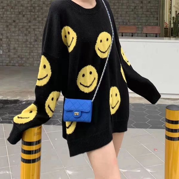 women's sweaters autumn women's nightgown standard korean smile stylish women big casual sweater size female m78w, White;black
women's sweaters autumn women's nightgown standard korean smile stylish women big casual sweater size female m78w, White;black