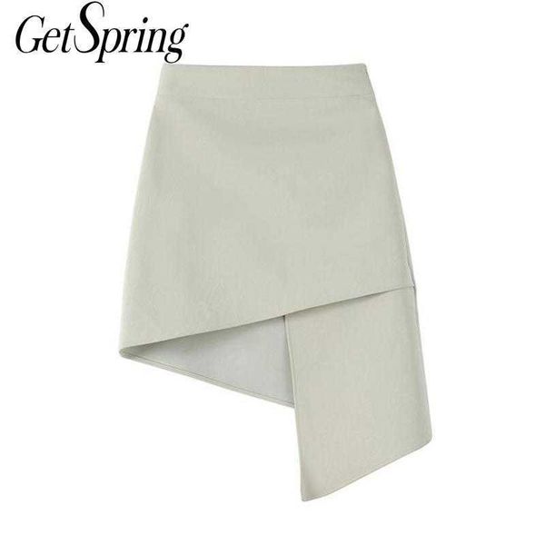 getspring women skirt asymmetry high waist pu leather skirts all match irregular vintage summer women 210601, Black
getspring women skirt asymmetry high waist pu leather skirts all match irregular vintage summer women 210601, Black