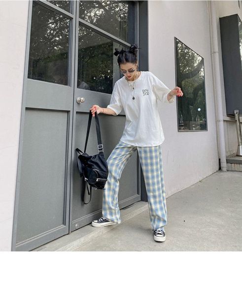 women's pants & capris women summer loose straight leg plaid thin mopping wide high waist draped casual trousers vintage, Black;white
women's pants & capris women summer loose straight leg plaid thin mopping wide high waist draped casual trousers vintage, Black;white