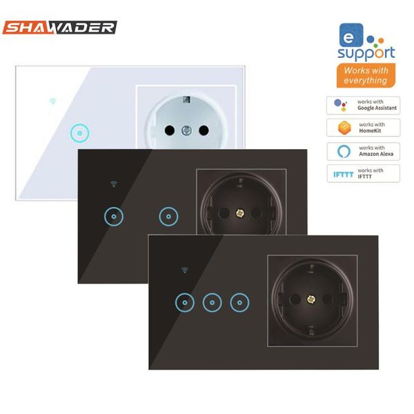 smart home control wifi light switch wireless wall socket crystal glass touch plate panel eu electric plug outlet remote by alexa google
smart home control wifi light switch wireless wall socket crystal glass touch plate panel eu electric plug outlet remote by alexa google