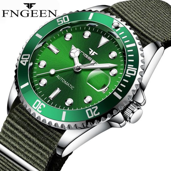 wristwatches fngeen fashion green mens watches nylon strap business automatic mechanical wristwatch date clock, Slivery;brown
wristwatches fngeen fashion green mens watches nylon strap business automatic mechanical wristwatch date clock, Slivery;brown