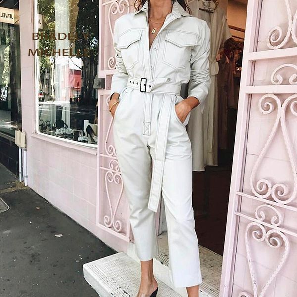 women's jumpsuits & rompers for women 2021 combinaison overalls female long straight safari style with sashes, Black;white 
women's jumpsuits & rompers for women 2021 combinaison overalls female long straight safari style with sashes, Black;white