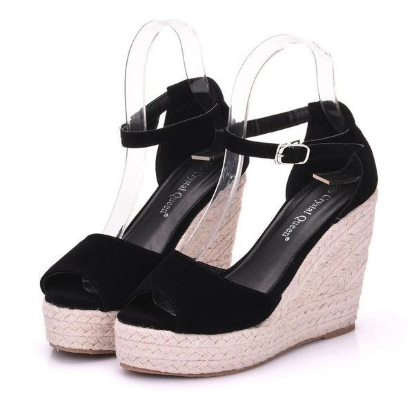plus size bohemian women sandals ankle strap straw platform wedges for female shoes flock high heels cover heel sandal, Black
plus size bohemian women sandals ankle strap straw platform wedges for female shoes flock high heels cover heel sandal, Black