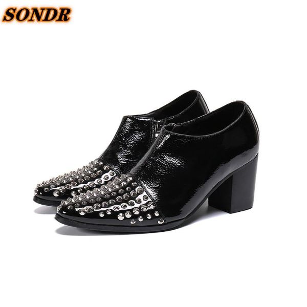 dress shoes man genuine leather high heels rivets office brand designed men's business oxford zapatillas para hombre, Black
dress shoes man genuine leather high heels rivets office brand designed men's business oxford zapatillas para hombre, Black