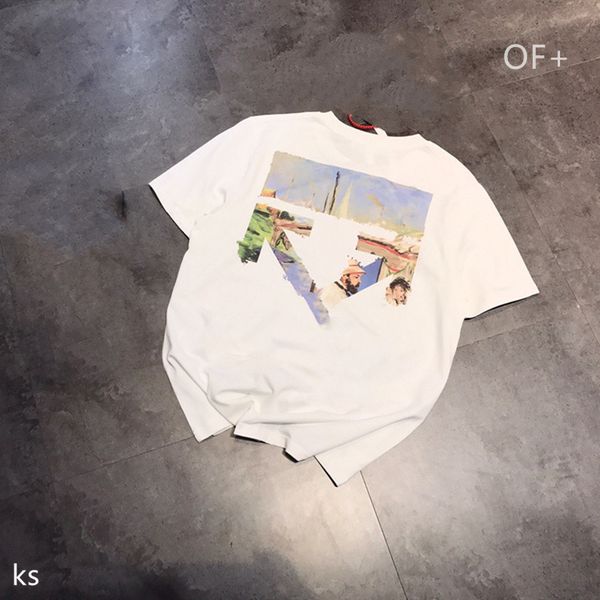 t shirt 2021 summer of oil painting graffiti printed round neck for men and women, White
t shirt 2021 summer of oil painting graffiti printed round neck for men and women, White