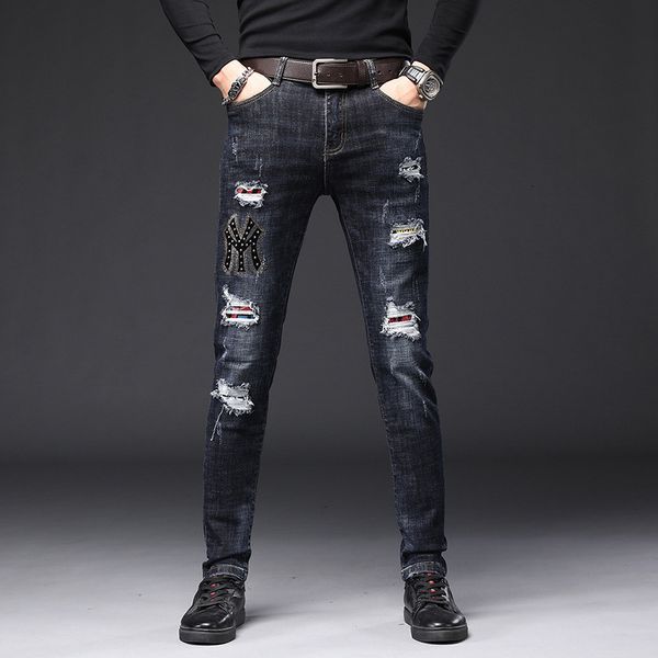 autumn jeans pants mens drill hole fashion brand korean straight slim stretch casual, Blue
autumn jeans pants mens drill hole fashion brand korean straight slim stretch casual, Blue
