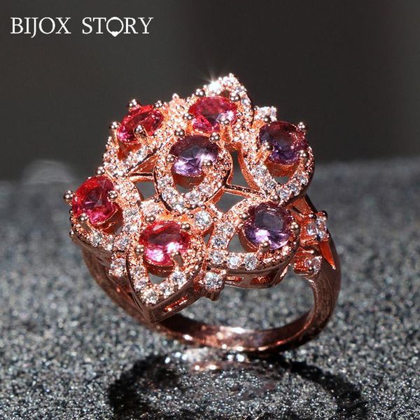 cluster rings bijox story elegant 925 sterling silver ring with flower shape amethyst gemstone fine jewelry for women wedding party gift, Golden;silver
cluster rings bijox story elegant 925 sterling silver ring with flower shape amethyst gemstone fine jewelry for women wedding party gift, Golden;silver