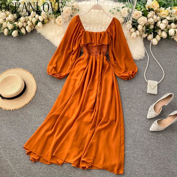 chiffon vestidos puff sleeve a-line vintage spring long dresses square neck korean chic woman dress elegant 210415, Black;gray
chiffon vestidos puff sleeve a-line vintage spring long dresses square neck korean chic woman dress elegant 210415, Black;gray