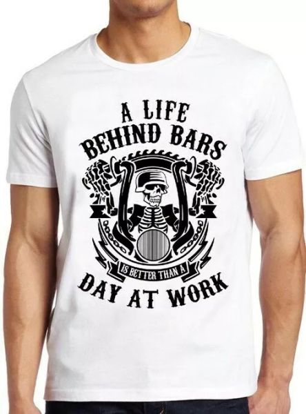 motorcycle skeleton life behind bars biker funny retro cool tee t shirt 4044, White;black
motorcycle skeleton life behind bars biker funny retro cool tee t shirt 4044, White;black