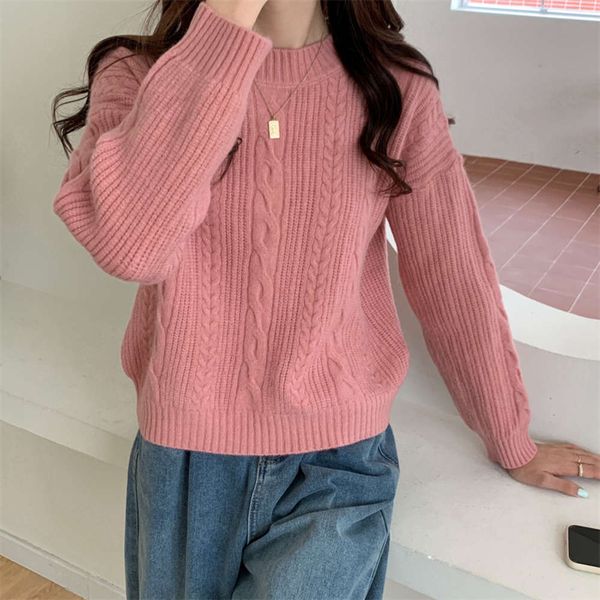 autumn and winter sweater twist round neck long sleeve bottomed shirt solid color sweater, White;black
autumn and winter sweater twist round neck long sleeve bottomed shirt solid color sweater, White;black