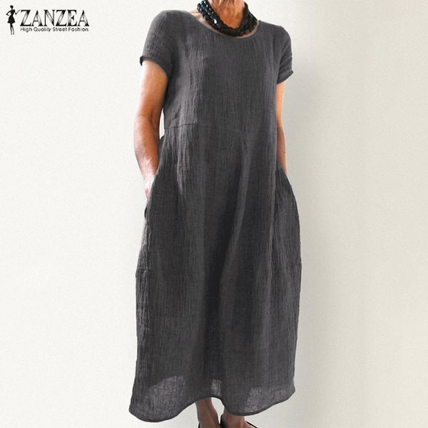 zanzea 2021 elegant linen midi dress womens summer sundress vintage short sleeve tunic vestido female o neck pleated robe femme, Black;gray
zanzea 2021 elegant linen midi dress womens summer sundress vintage short sleeve tunic vestido female o neck pleated robe femme, Black;gray