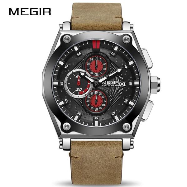 wristwatches megir men's casual leather quartz watches army sports chronograph waterproof luminous male relogios fashion clock, Slivery;brown
wristwatches megir men's casual leather quartz watches army sports chronograph waterproof luminous male relogios fashion clock, Slivery;brown