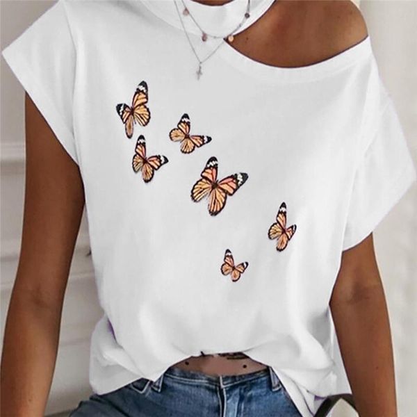 women's t-shirt butterfly printed off shoulder tshirt hollow out halter short sleeve streetwear summer women tee shirt clothing, White
women's t-shirt butterfly printed off shoulder tshirt hollow out halter short sleeve streetwear summer women tee shirt clothing, White