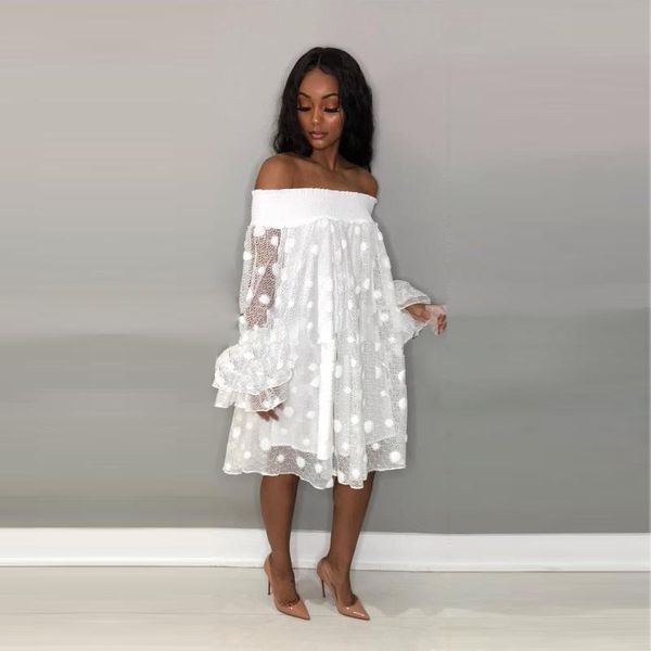 casual dresses wendywu off shoulder polka dot mesh dress women flare long sleeve transparant party loose midi vestidos, Black;gray
casual dresses wendywu off shoulder polka dot mesh dress women flare long sleeve transparant party loose midi vestidos, Black;gray
