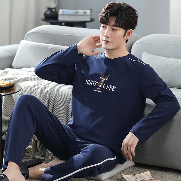 men's sleepwear autumn winter 100% cotton men pajamas set cartoon long sleeve round neck casual soft loose plus size 3xl male nighty, Black;brown
men's sleepwear autumn winter 100% cotton men pajamas set cartoon long sleeve round neck casual soft loose plus size 3xl male nighty, Black;brown