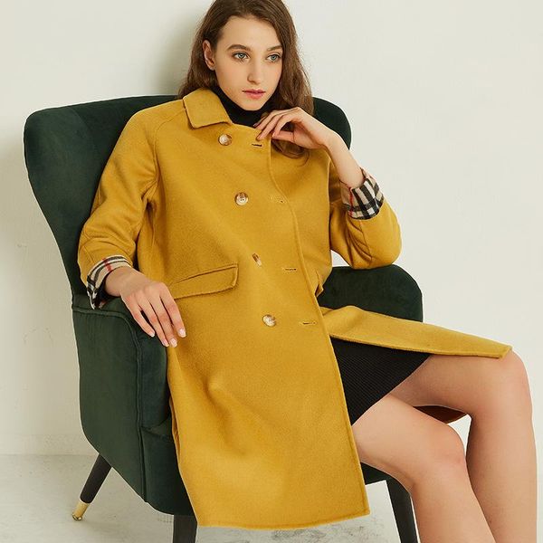women's wool & blends medium long coat women coats autumn winter 2021 loose casual ladies lapel solid overcoat d140, Black
women's wool & blends medium long coat women coats autumn winter 2021 loose casual ladies lapel solid overcoat d140, Black