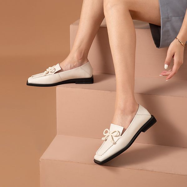 dress shoes leather loafers women calf flats sweet butterfly-knot square toe spring female flat shoes handmade 27196, Black
dress shoes leather loafers women calf flats sweet butterfly-knot square toe spring female flat shoes handmade 27196, Black