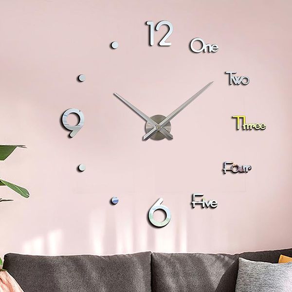 large wall clock modern design sticker silent home decor living room acrylic mirror nordic clocks
large wall clock modern design sticker silent home decor living room acrylic mirror nordic clocks