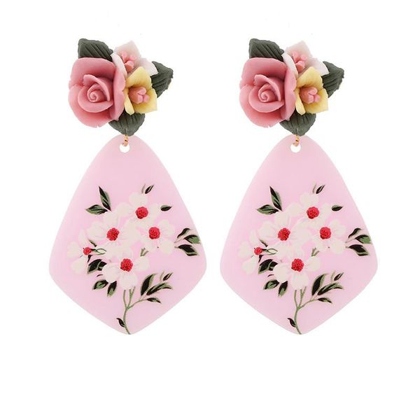 trendy female clay pink flower drop earrings for women geometric acrylic printing flower pattern dangle earrings party jewelry, Silver
trendy female clay pink flower drop earrings for women geometric acrylic printing flower pattern dangle earrings party jewelry, Silver
