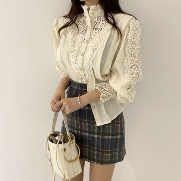 women's blouses & shirts arrival 2020 spring korea fashion women long sleeve single-breasted sweet shirt patchwork lace hollow o, White
women's blouses & shirts arrival 2020 spring korea fashion women long sleeve single-breasted sweet shirt patchwork lace hollow o, White