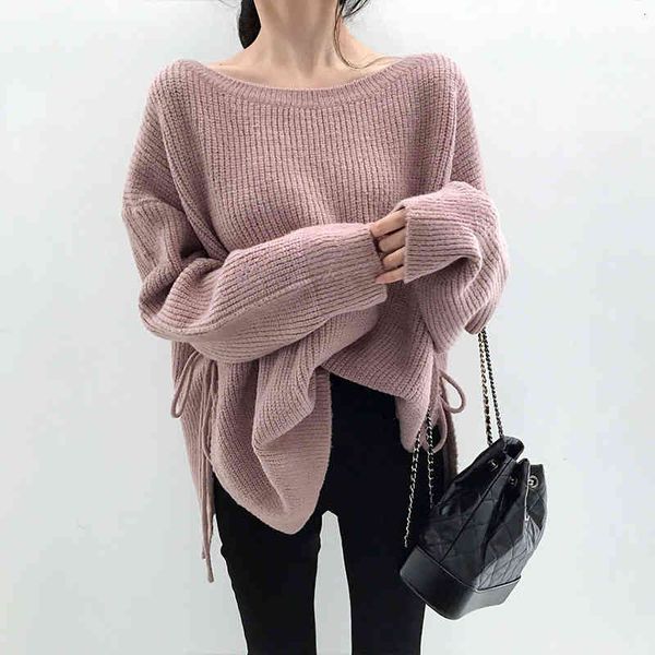 genayooa autumn winter jumpers ladies long sleeve women pullover sweater loose sweaters lace up fashion 210417, White;black
genayooa autumn winter jumpers ladies long sleeve women pullover sweater loose sweaters lace up fashion 210417, White;black