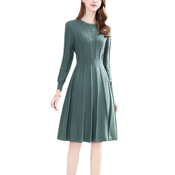 casual dresses fashion elegant o-neck high waist a-line women dress thread all-match knitted autumn winter pleated slim sweater, Black;gray
casual dresses fashion elegant o-neck high waist a-line women dress thread all-match knitted autumn winter pleated slim sweater, Black;gray
