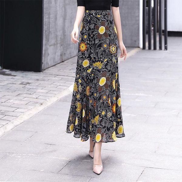 skirts 2021 summer elegant floral print ruffle chiffon skirt elastic high waist beach holiday long for women jupe femme x19, Black
skirts 2021 summer elegant floral print ruffle chiffon skirt elastic high waist beach holiday long for women jupe femme x19, Black