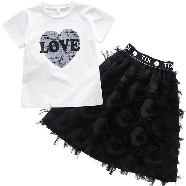 summer dress girl sets kids clothes teen girls 2 pcs clothes suit 6 8 10 12 years white heart print t-shirt + skirts for girl p0831
summer dress girl sets kids clothes teen girls 2 pcs clothes suit 6 8 10 12 years white heart print t-shirt + skirts for girl p0831