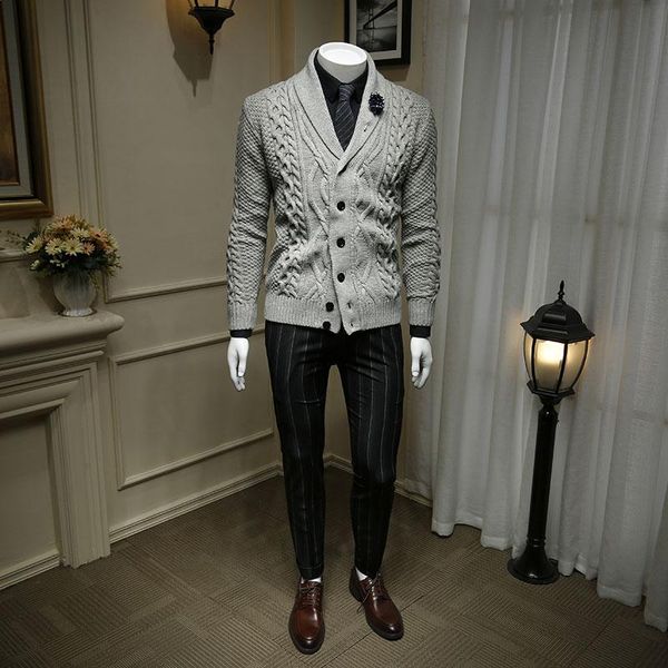 men's sweaters autumn and winter business all-match korean personality casual sweater jacket men's thick knitted cardigan, White;black
men's sweaters autumn and winter business all-match korean personality casual sweater jacket men's thick knitted cardigan, White;black
