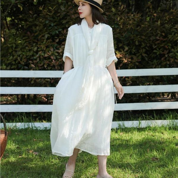 casual dresses cotton linen summer women's dress 2021 ramie fairy double-layer slim women white, Black;gray
casual dresses cotton linen summer women's dress 2021 ramie fairy double-layer slim women white, Black;gray