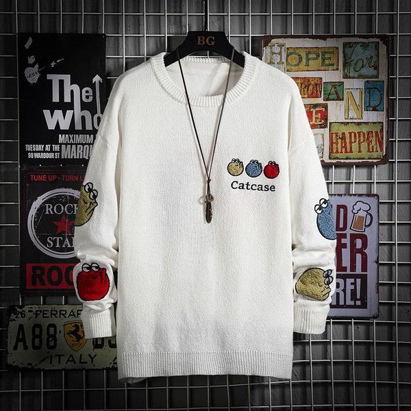 men's sweaters arrival cartoon pattern dilly sweater embroidery printing pullover knitwear mens crew neck christmas for men, White;black
men's sweaters arrival cartoon pattern dilly sweater embroidery printing pullover knitwear mens crew neck christmas for men, White;black