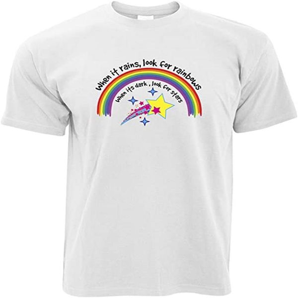when it rains look for rainbows t-shirts cotton short sleeve men summer tee elastic printing crew comfort soft shirts men's, White;black
when it rains look for rainbows t-shirts cotton short sleeve men summer tee elastic printing crew comfort soft shirts men's, White;black