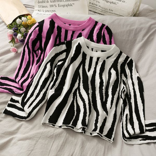 woman knitted sweaters sweet women korean loose long sleeve pullover o-neck jumper zebra pattern outwear crop autumn new, White;black
woman knitted sweaters sweet women korean loose long sleeve pullover o-neck jumper zebra pattern outwear crop autumn new, White;black