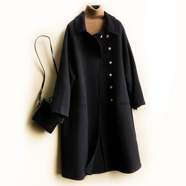 women's wool & blends 100% genuine coats women 2021 spring black double-faced woolen trench coat korean clothes casaco feminino gmm83
women's wool & blends 100% genuine coats women 2021 spring black double-faced woolen trench coat korean clothes casaco feminino gmm83