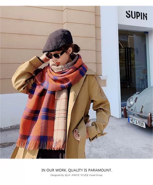 korean style autumn and winter new thickened double-sided plaid long scarf womens all-match dual-use oversize shawl warm, Blue;gray
korean style autumn and winter new thickened double-sided plaid long scarf womens all-match dual-use oversize shawl warm, Blue;gray