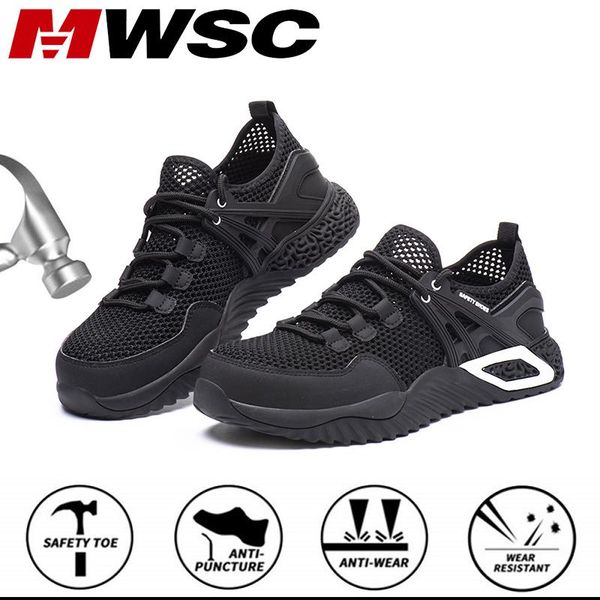 boots mwsc summer breathable work safety shoes for men anti-smashing steel toe cap construction working sneakers, Black
boots mwsc summer breathable work safety shoes for men anti-smashing steel toe cap construction working sneakers, Black