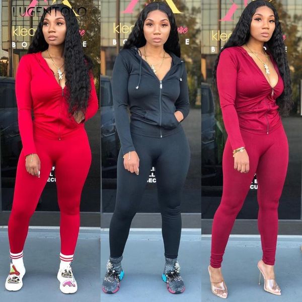 women's tracksuits lugentolotwo piece set women pants and hooded zipper tight autumn winter fashion solid casual womens sets, Gray
women's tracksuits lugentolotwo piece set women pants and hooded zipper tight autumn winter fashion solid casual womens sets, Gray