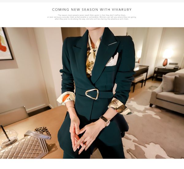 women's two piece pants professional women's suits, formal long sleeved suits with pants and jackets, coats, office pioneers, White
women's two piece pants professional women's suits, formal long sleeved suits with pants and jackets, coats, office pioneers, White