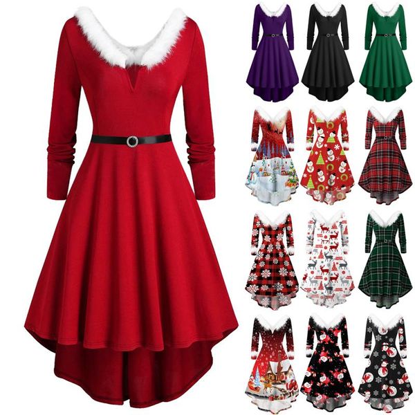 casual dresses women's autumn dress long sleeve christmas printed furry v-neck draw back swing elegant evening party vestidos, Black;gray
casual dresses women's autumn dress long sleeve christmas printed furry v-neck draw back swing elegant evening party vestidos, Black;gray