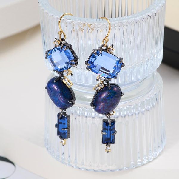 dangle & chandelier retro literature and art natural lapis lazuli elegant texture blue rhinestone long fashion earrings women, Silver
dangle & chandelier retro literature and art natural lapis lazuli elegant texture blue rhinestone long fashion earrings women, Silver