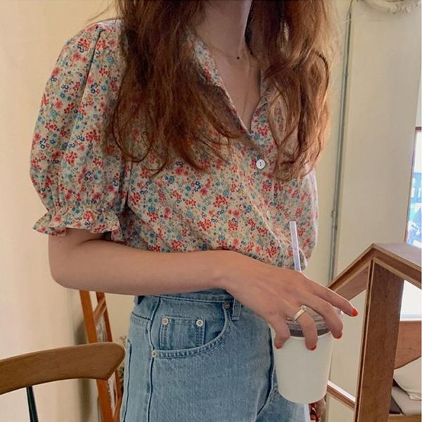 women's blouses & shirts 2021 gentle summer fresh purple v-neck puff sleeve floral shirt short women, White
women's blouses & shirts 2021 gentle summer fresh purple v-neck puff sleeve floral shirt short women, White
