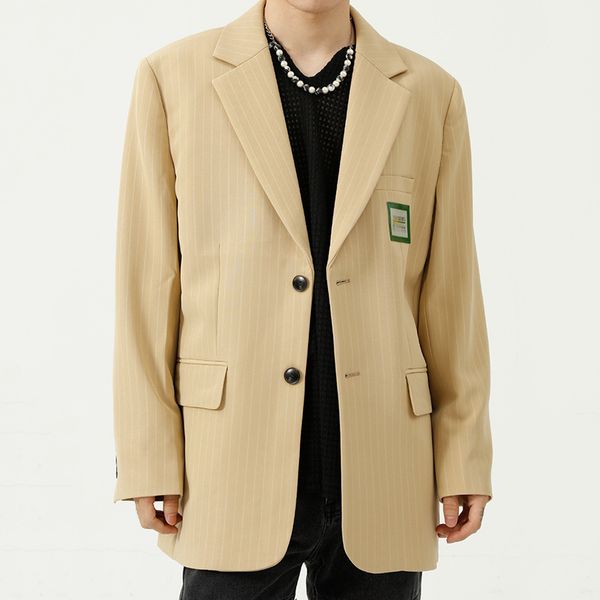 autumn new korean trend striped suit jacket for men 2021 new ins loose label design handsome casual single breasted blazer, White;black
autumn new korean trend striped suit jacket for men 2021 new ins loose label design handsome casual single breasted blazer, White;black