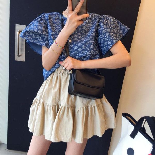 women's blue floral sleeve t shirt summer loose o neck tees elegant casual for women t-shirt, White
women's blue floral sleeve t shirt summer loose o neck tees elegant casual for women t-shirt, White